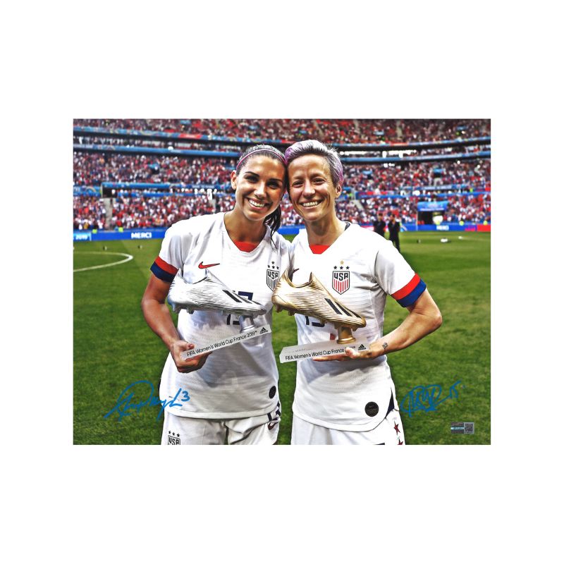 Alex Morgan/Megan Rapinoe USWNT Dual Autographed 2019 World Cup 11x14 Trophy Celebration Photo (CX Auth)