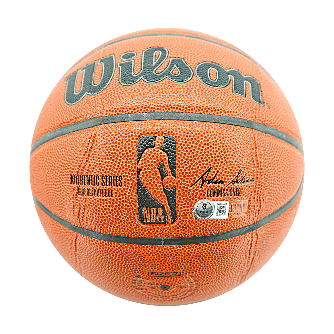 Chris Mullin Golden State Warriors Autographed Wilson Basketball Beckett Holo Only