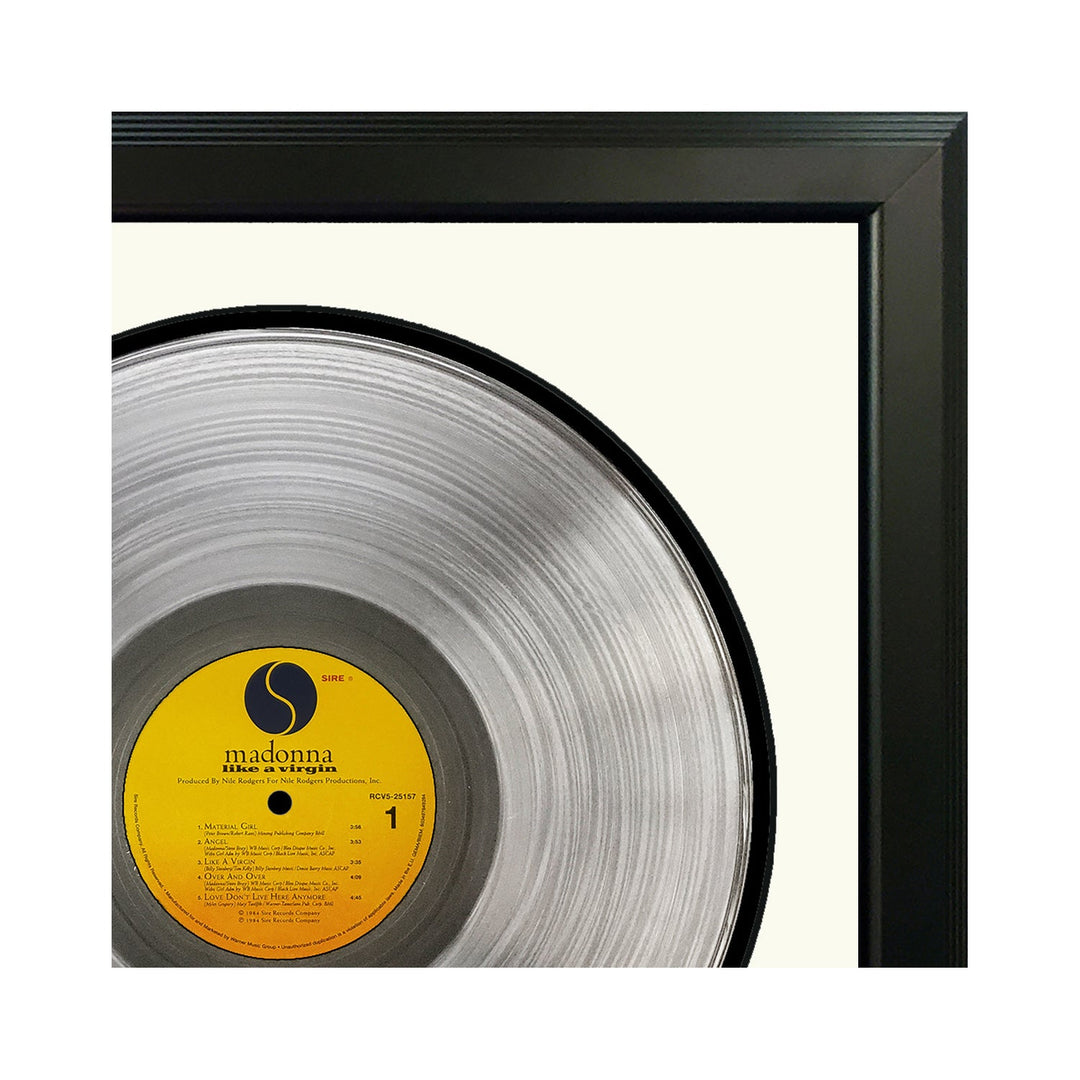 Madonna Like a Virgin Vinyl Record & Cover Professionally Framed Display with a White Mat