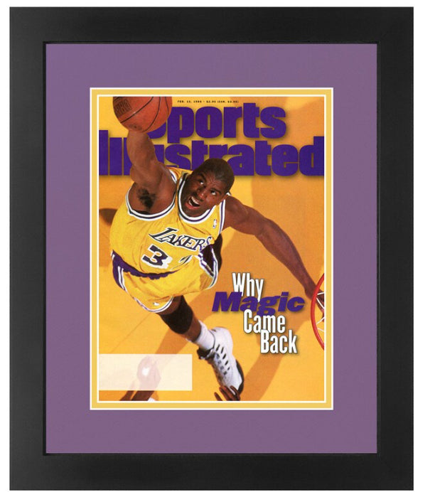 Magic Johnson Los Angeles Lakers Matted and Framed Sports Illustrated Magazine February 12, 1996 Original Issue