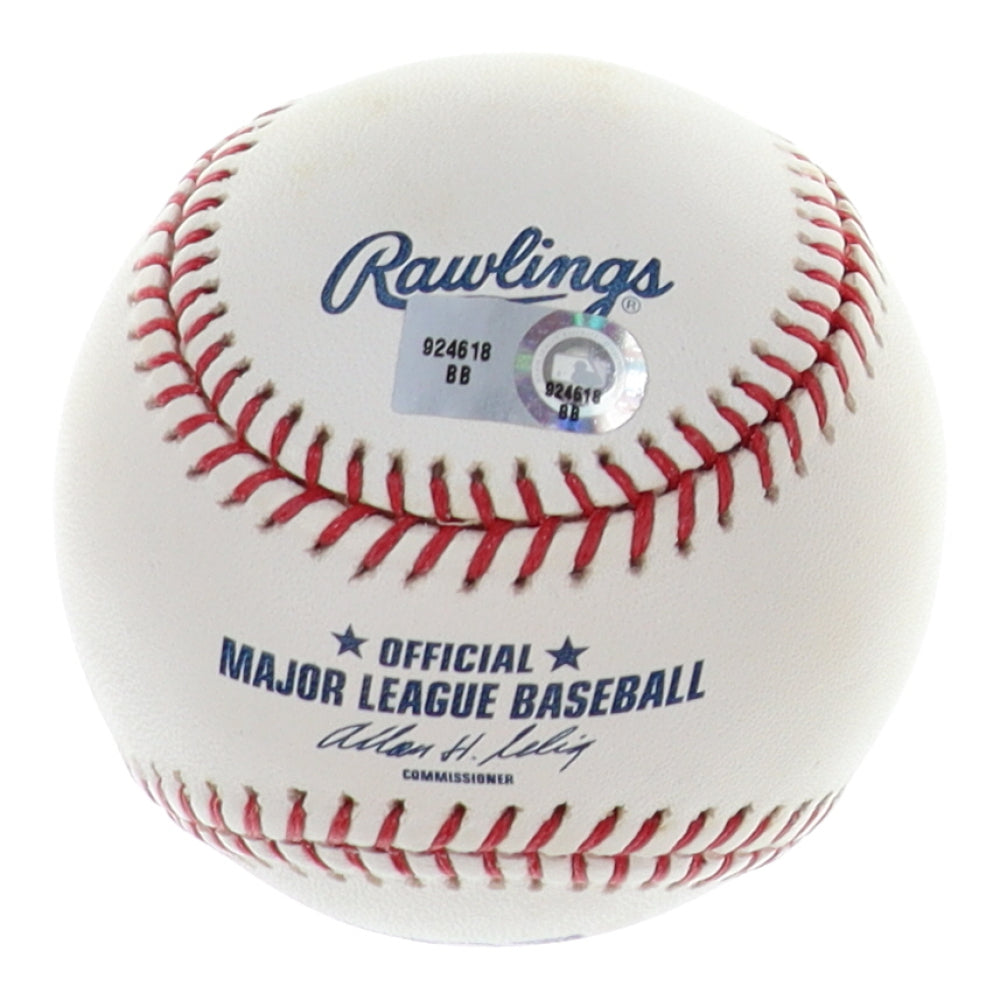 Manny Delcarmen Boston Red Sox Signed OML Baseball (MLB)  with Ball Cube