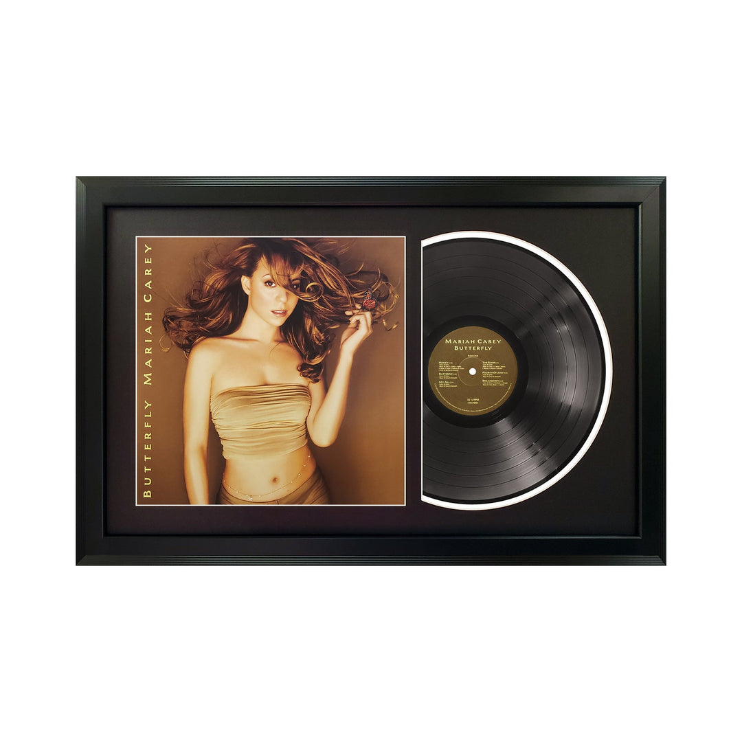 Mariah Carey Butterfly Vinyl Record & Cover Professionally Framed 17.5 x 26.5 Display with a Black Mat