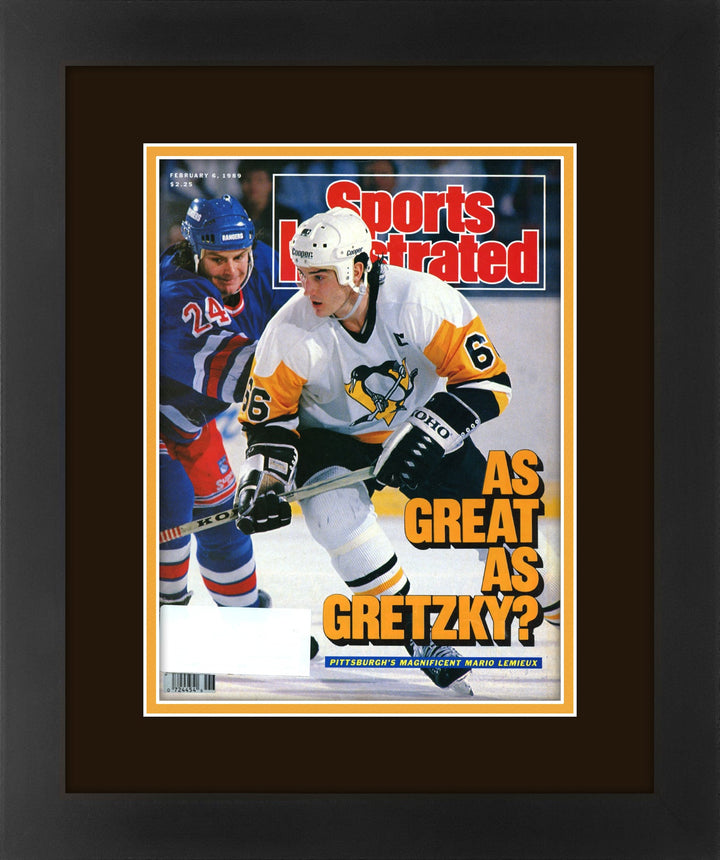 Mario Lemieux Pittsburt Penguins Matted and Professionally Framed February 6, 1989 Sports Illustrated Magazine  Original Issue