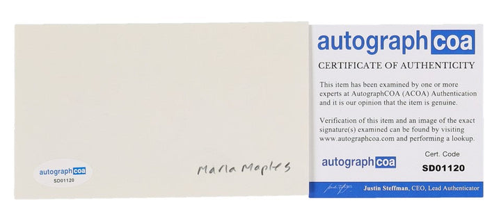Marla Maples Trump (Former Wife of President Donald Trump) Signed 3x5 Index Card in a Black Frame (ACOA)