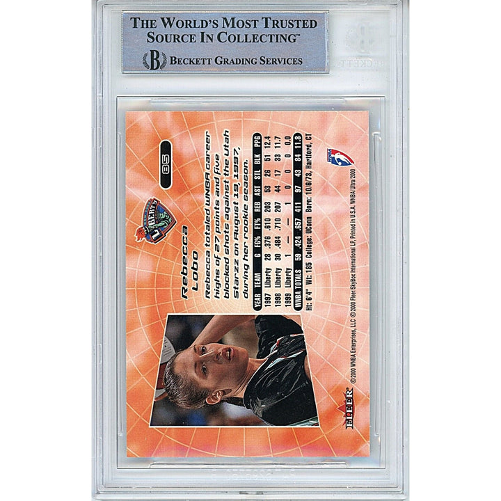 Rebecca Lobo New York Liberty Signed 2000 WNBA Ultra Basketball Card Beckett Auth Auto