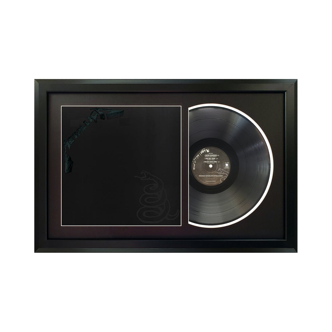 Metallica Metallica (The Black Album) Genuine Vinyl Record & Cover Professionally Framed Wall Display with a Black Mat