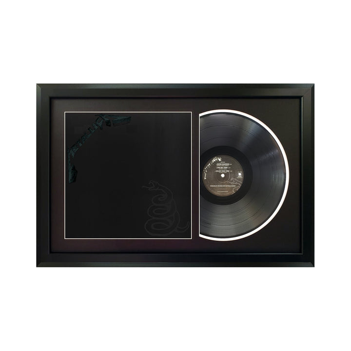 Metallica Metallica (The Black Album) Genuine Vinyl Record & Cover Professionally Framed Wall Display with a Black Mat