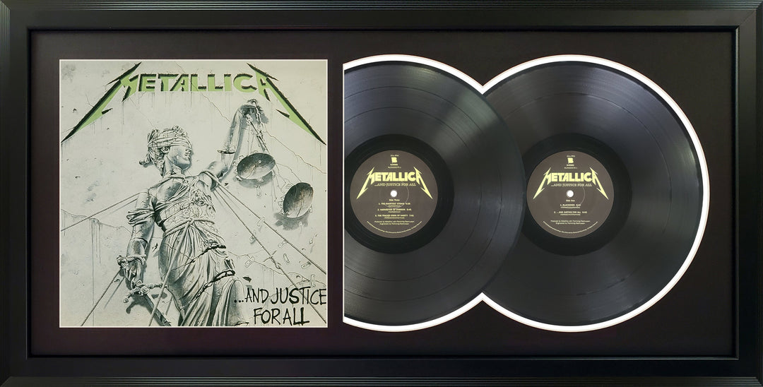 Metallica  Ã‚¦And Justice for All Genuine Double Vinyl Record & Cover Professionally Framed 17.5 x 34.5 Wall Display with a Black Mat