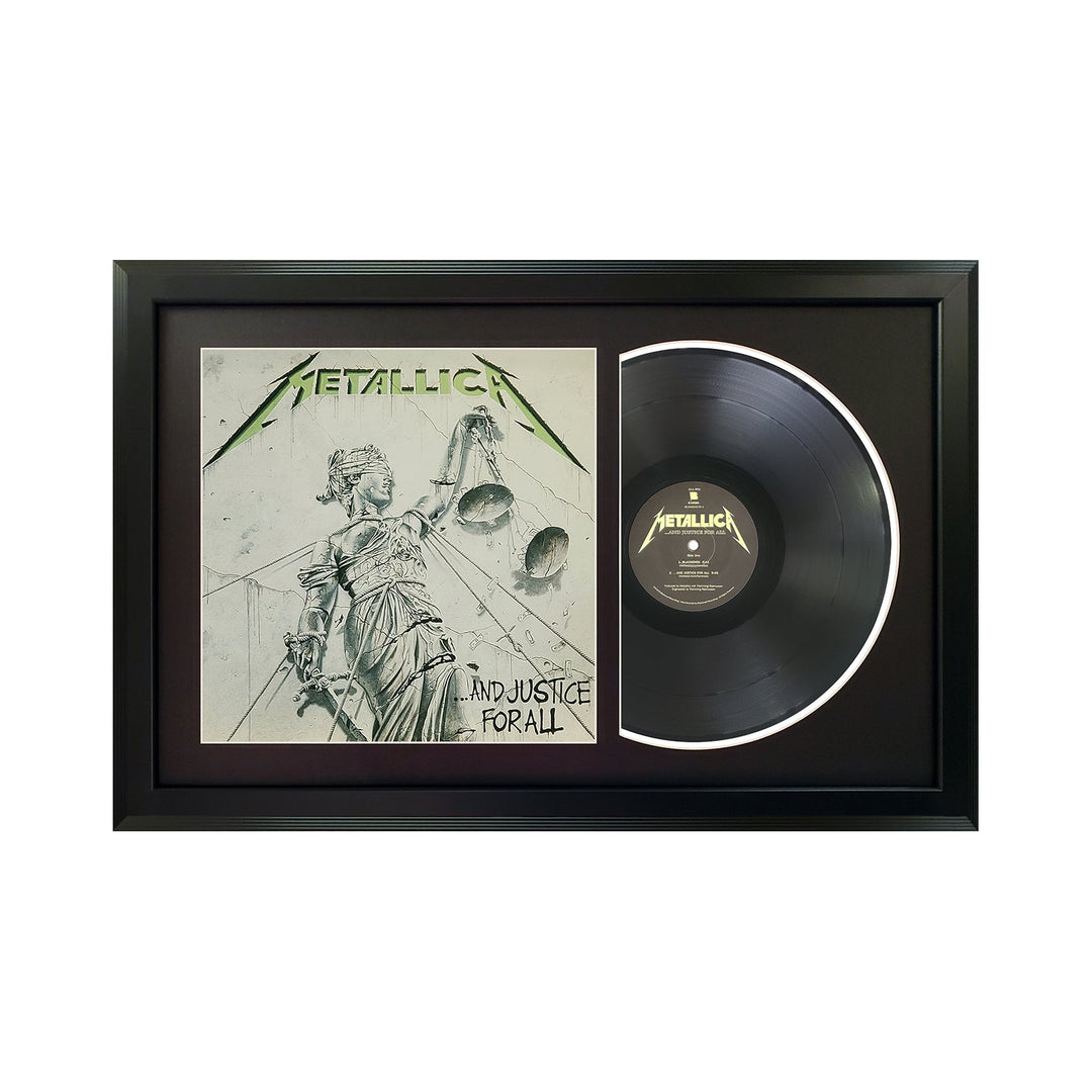 Metallica  And Justice for All Genuine Vinyl Record & Cover Professionally Framed Wall Display with a Black Mat