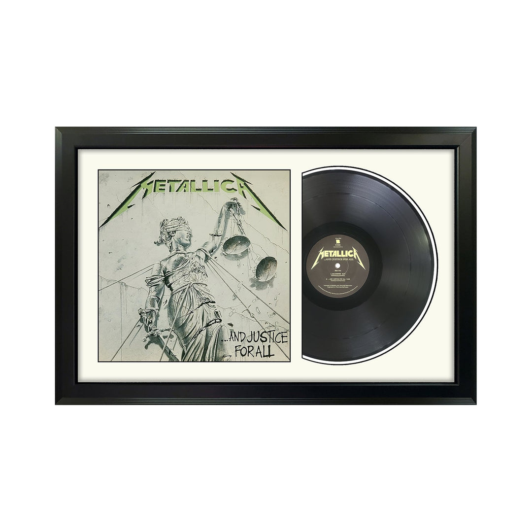 Metallica  And Justice for All Genuine Vinyl Record & Cover Professionally Framed Wall Display with a White Mat