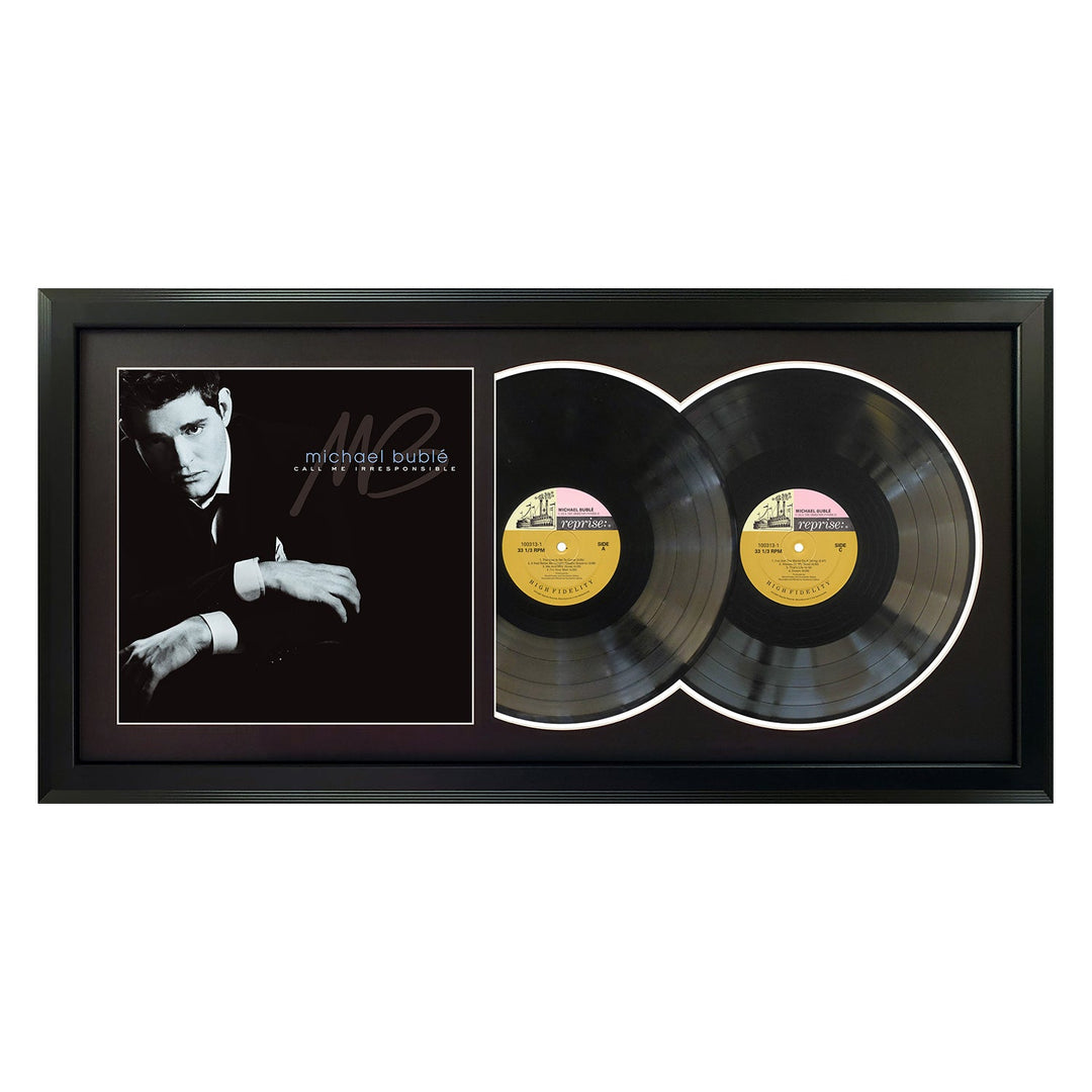 Michael Buble Call Me Irresponsible Genuine Double Vinyl Record & Cover Professionally Framed 17.5 x 34.5 Display with a Black Mat
