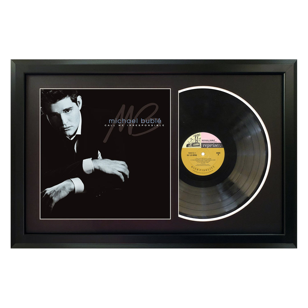Michael Buble Call Me Irresponsible Genuine Vinyl Record & Cover Professionally Framed 17.5 x 26.5 Display with a Black Mat