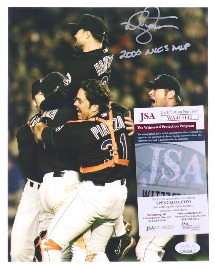 Mike Hampton New York Mets Signed 8x10 Photo Inscribed 2000 NLCS MVP (JSA)