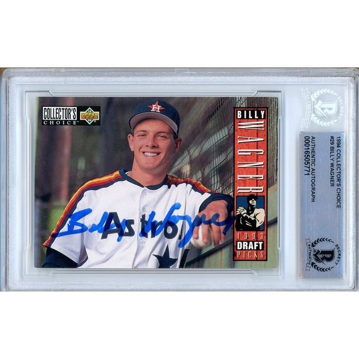 Billy Wagner Houston Astros Signed 1994 UD Collectors Choice Rookie BAS Auth Auto Slab