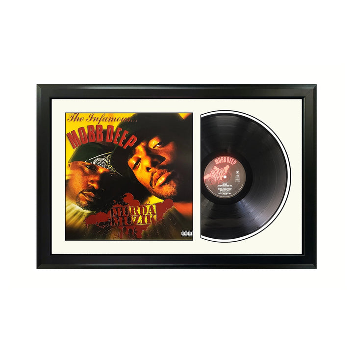 Mobb Deep Murda Muzik Genuine Vinyl Record & Cover Professionally Framed 17.5  x 26.5  Wall Display with a White Mat