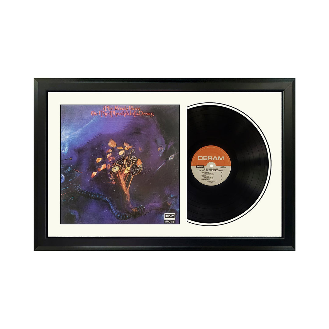 Moody Blues On the Threshold of a Dream  Genuine Vinyl Record & Cover Professionally Framed Display with a White Mat