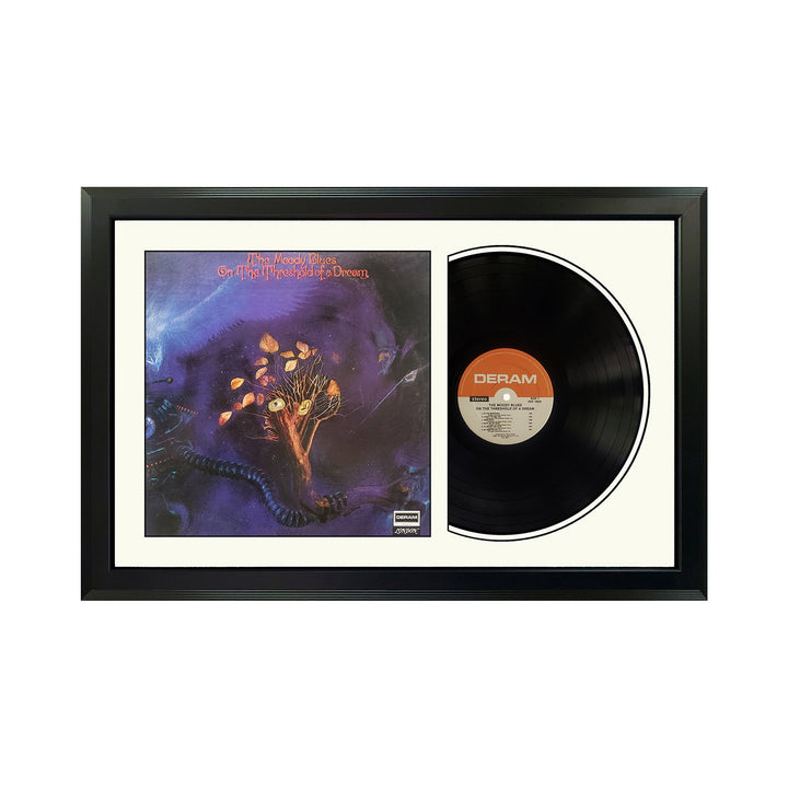 Moody Blues On the Threshold of a Dream  Genuine Vinyl Record & Cover Professionally Framed Display with a White Mat