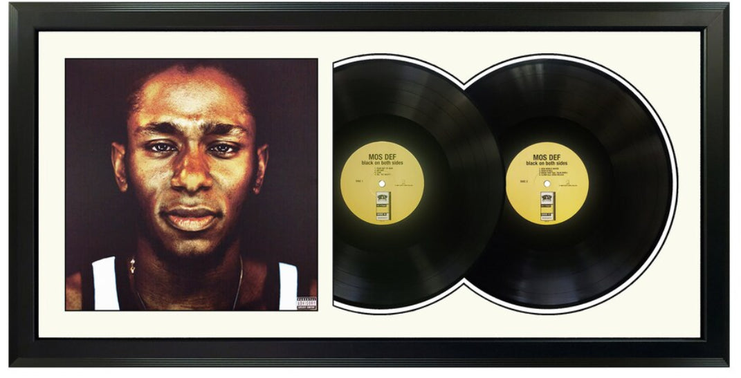 Mos Def Black On Both Sides Genuine Double Vinyl Records & Cover Professionally Framed 17.5 x 34.5 Wall Display with a White Mat
