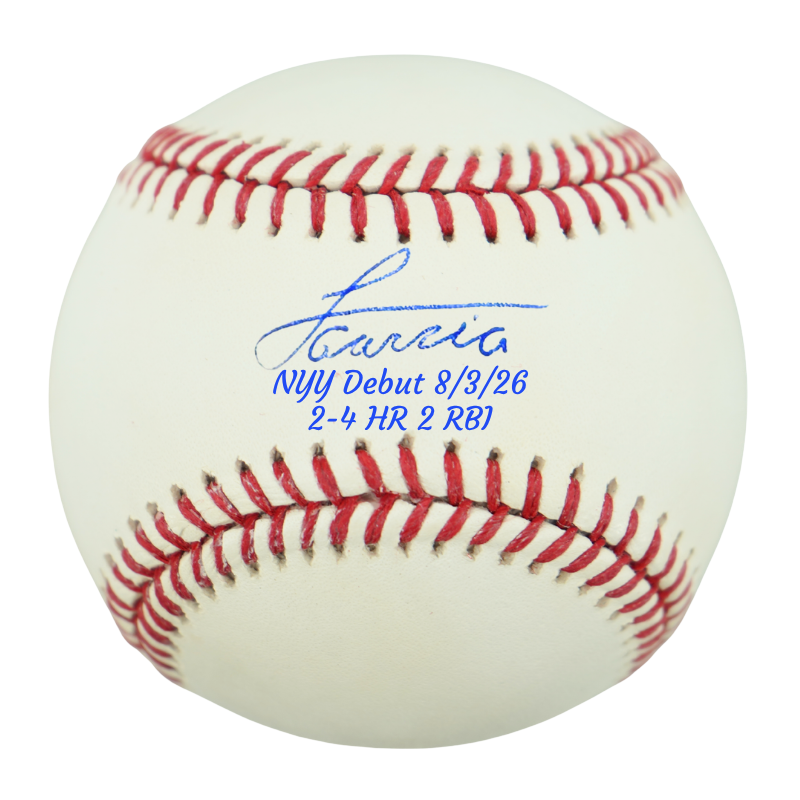 Luis Garcia Jr New York Yankees Autographed Inscribed NYY Debut OMLB Baseball CX Auth - Preorder
