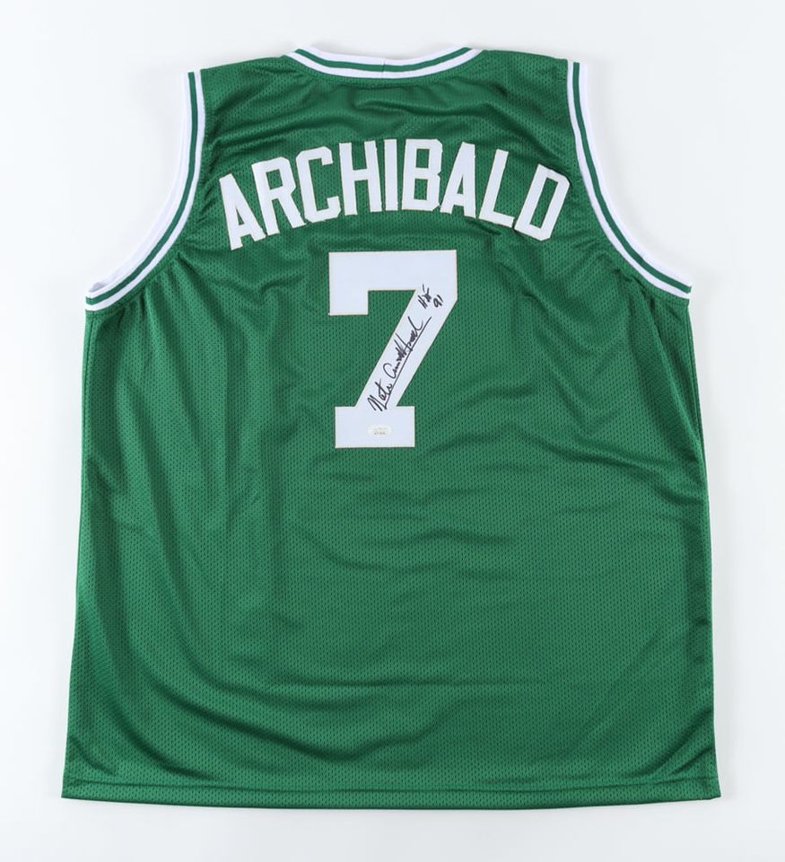 Nate Tiny Archibald Boston Celtics Hall of Famer Signed Custom Jersey Inscribed HOF 91 (JSA)