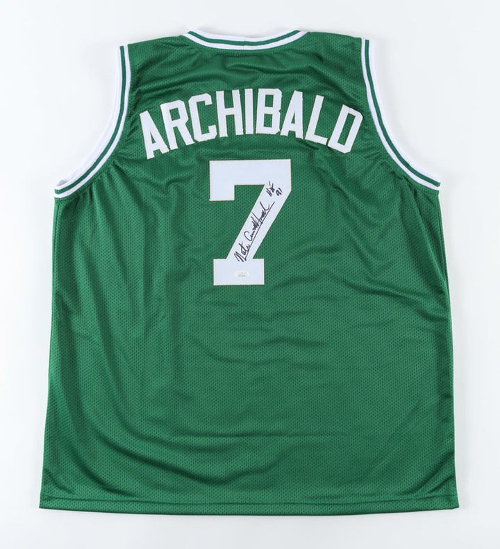 Nate Tiny Archibald Boston Celtics Hall of Famer Signed Custom Jersey Inscribed HOF 91 (JSA)