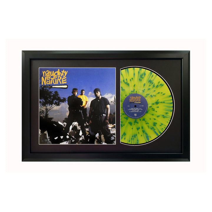 Naughty by Nature Naughty by Nature Genuine Vinyl Record & Cover Professionally Framed 17.5  x 26.5  Wall Display with a Black Mat
