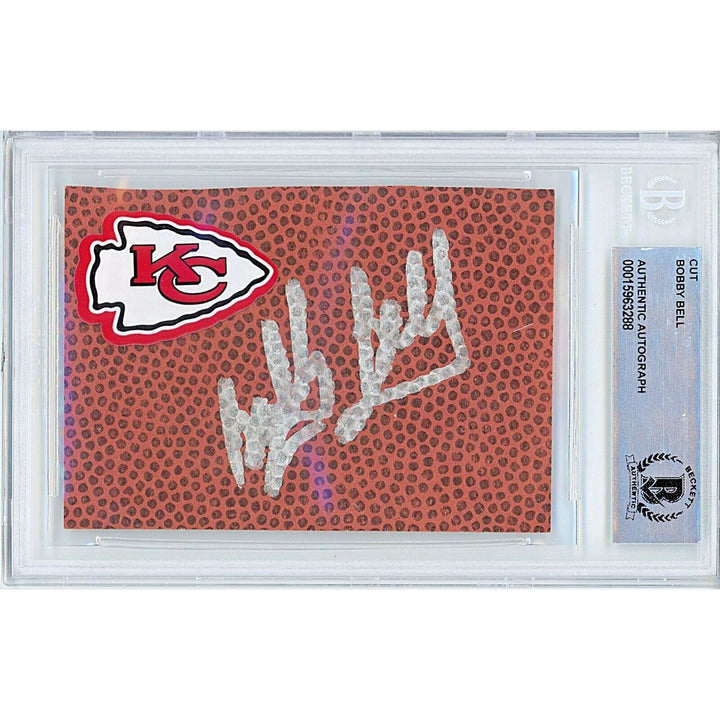 Bobby Bell Kansas City Chiefs Signed Football Cut Beckett Authentic Auto Slab