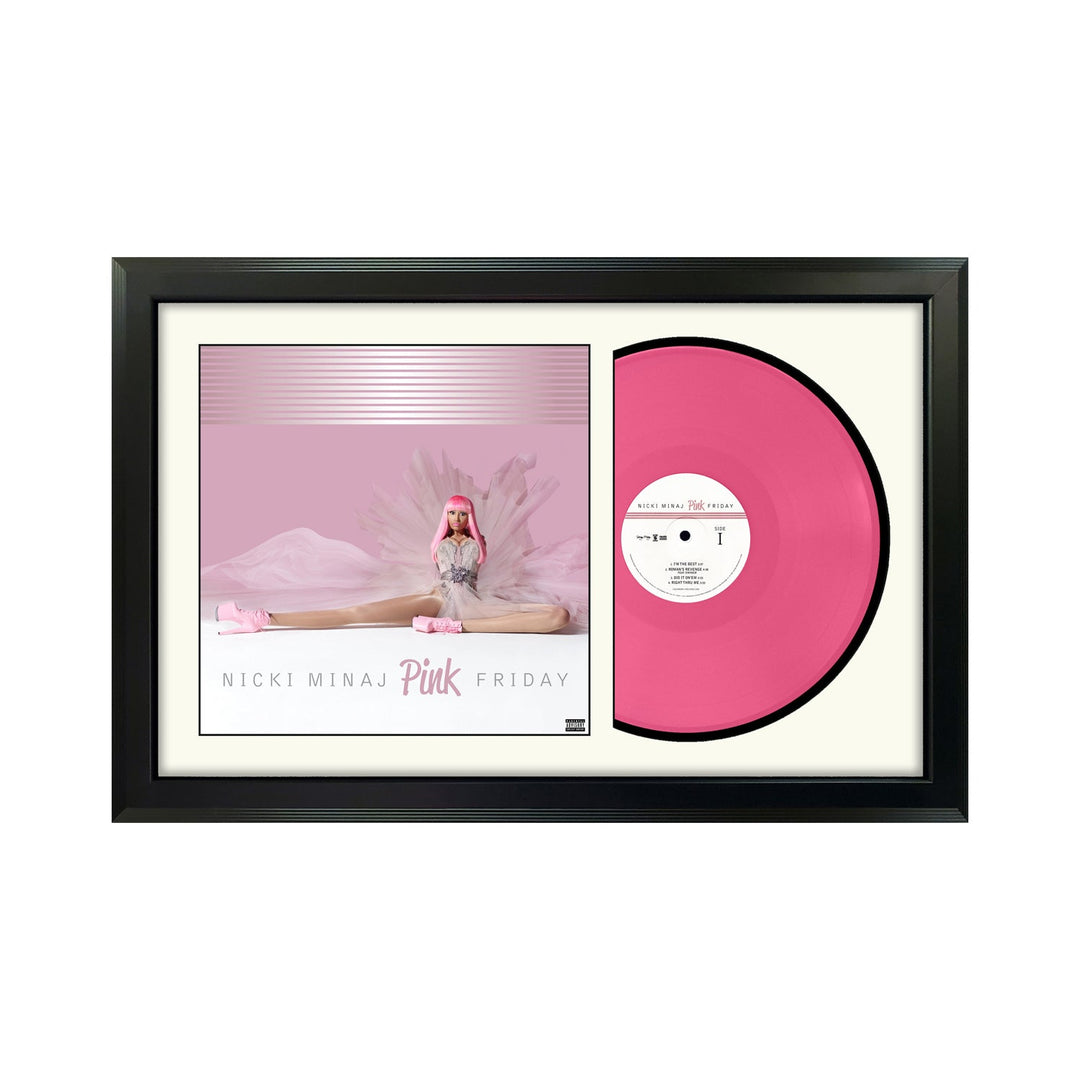 Nicki Minaj Pink Friday Genuine Vinyl Record & Cover Professionally Framed 17.5  x 26.5  Wall Display with a White Mat