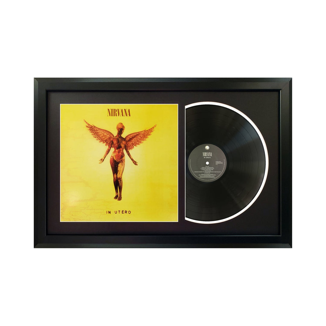 Nirvana Utero Genuine Vinyl Record & Cover Professionally Framed 17.5 x 26.5 Display with a Black Mat
