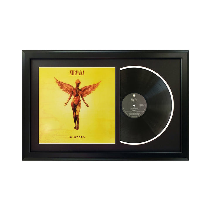 Nirvana Utero Genuine Vinyl Record & Cover Professionally Framed 17.5 x 26.5 Display with a Black Mat