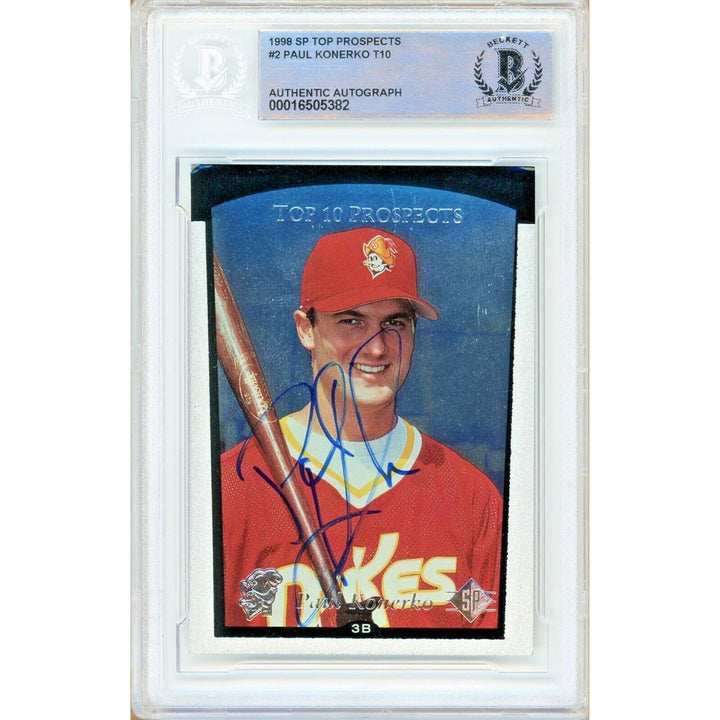 Paul Konerko LA Dodgers Signed 1998 SP Top 10 Prospects Card Beckett Authentic Auto Slab