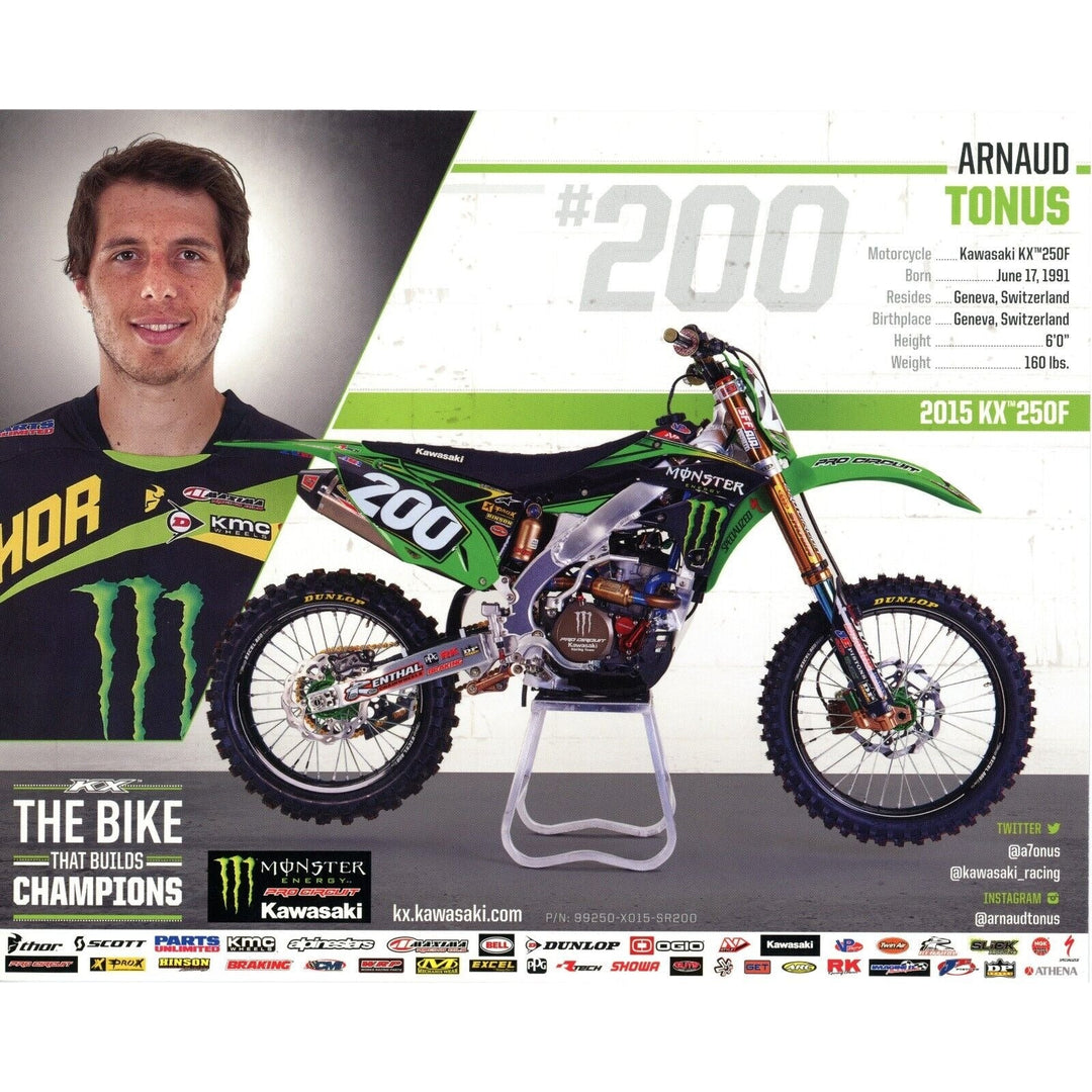 Arnaud Tonus Supercross Signed MotoX 8x10 Photo Beckett Authentic Autograph