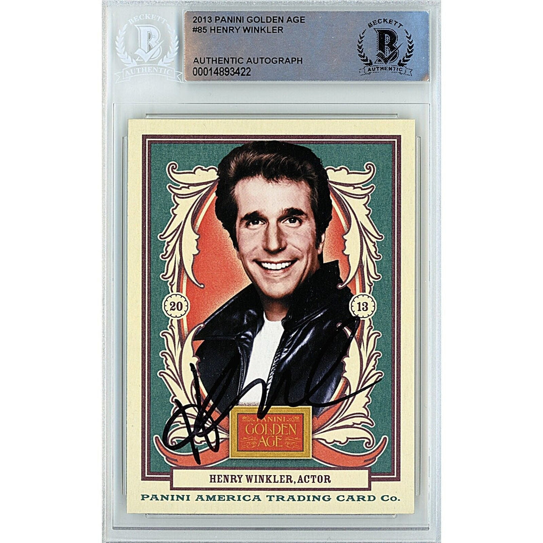 Henry Winkler Signed 2013 Panini Happy Days The Fonz Trading Card BAS Auth Auto Slab
