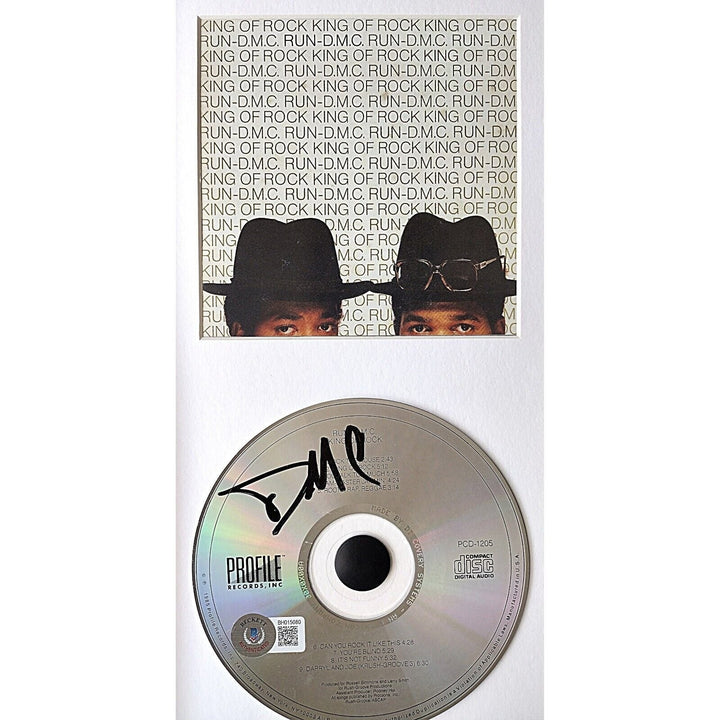 Run DMC Darryl McDaniels Signed King of Rock CD Album Cover Framed Beckett Authentic