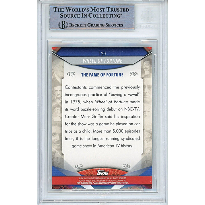 Hollywood- Autographed- Vanna White Signed 2011 American Pie Wheel of Fortune Trading Card Beckett Authentic Auto Slab Back