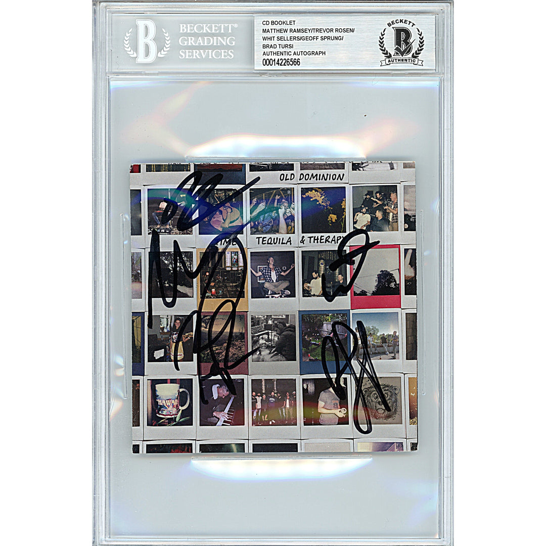 Old Dominion Signed Time Tequila and Therapy CD Album Cover Beckett Authentic Auto Slab