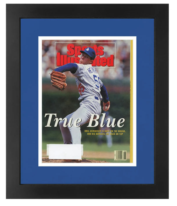 Orel Hershiser Original Sports Illustrated Magazine March 29, 1999 Issue Framed and Matted in  Los Angeles Dodgers Team Colors