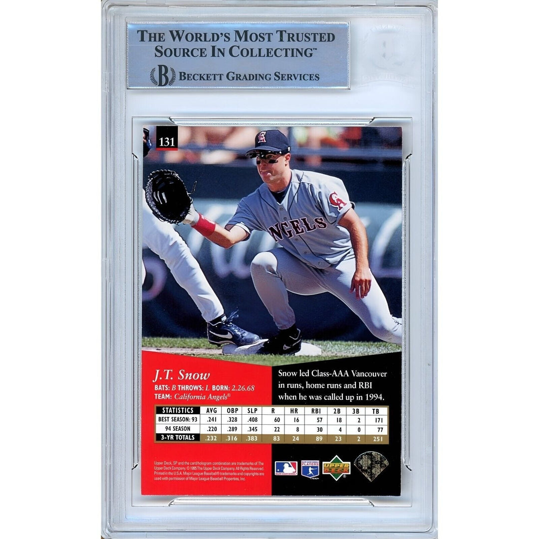 JT Snow LA Angels Signed 1995 Upper Deck SP Baseball Card Beckett Authentic Auto Slab