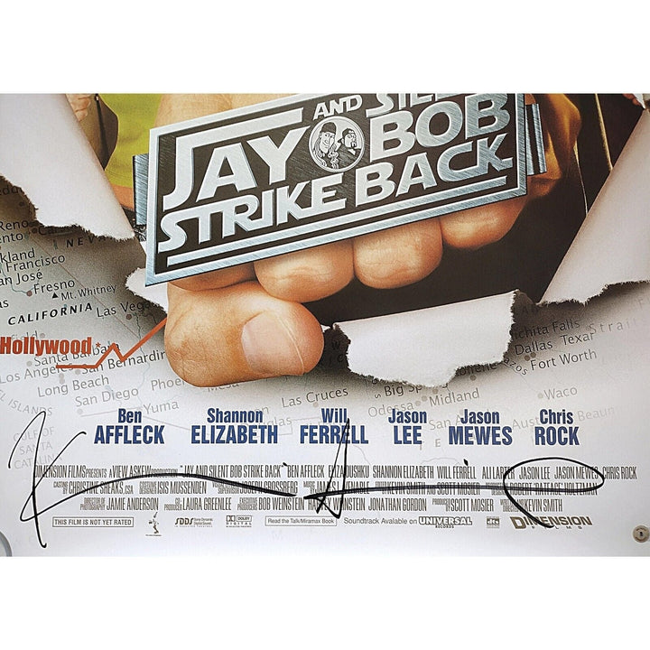 Jason Mewes Kevin Smith Signed Jay and Silent Bob Strike Back Movie Poster Beckett COA