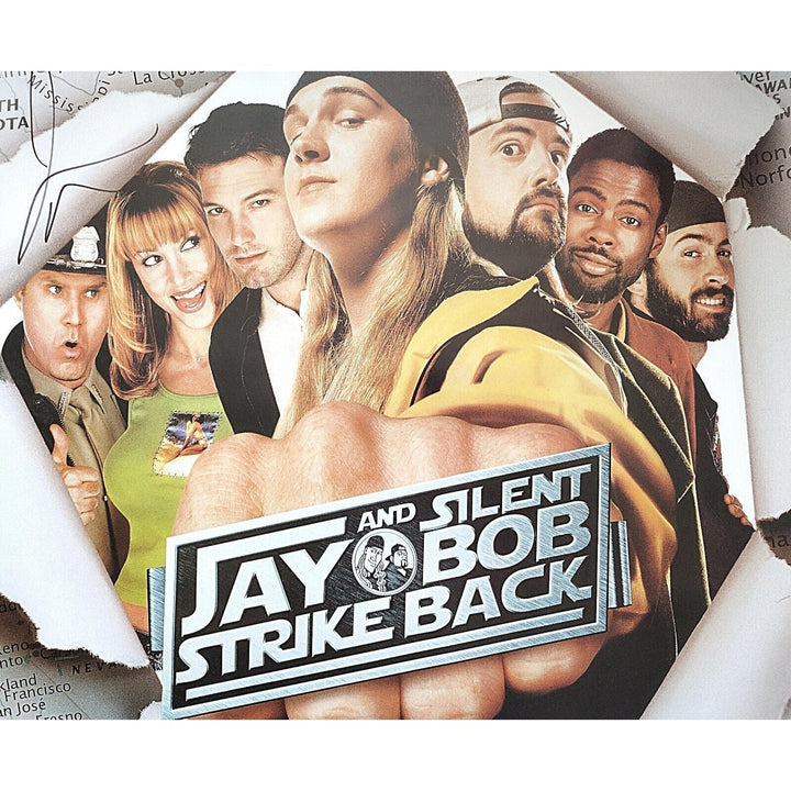 Jason Mewes Kevin Smith Signed Jay and Silent Bob Strike Back Movie Poster Beckett COA