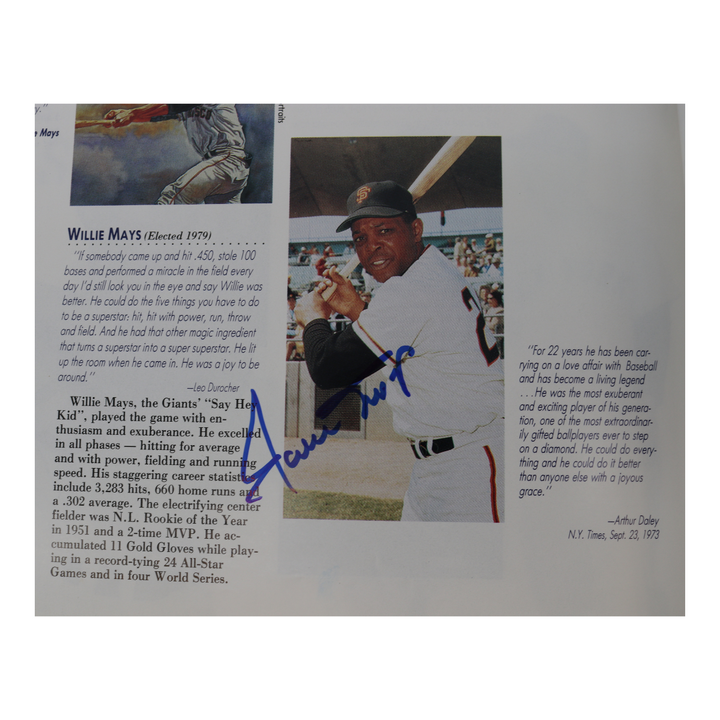 Mantle Williams Mays Autographed Signed National Baseball Hall of Fame and Museum 50th Anniversary 1989 Yearbook 23 Autos JSA LOA
