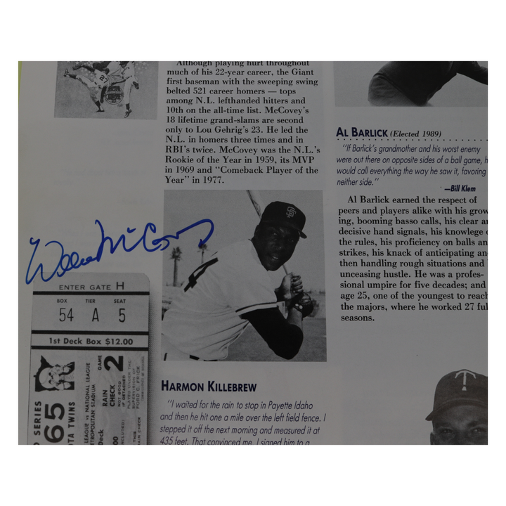 Mantle Williams Mays Autographed Signed National Baseball Hall of Fame and Museum 50th Anniversary 1989 Yearbook 23 Autos JSA LOA