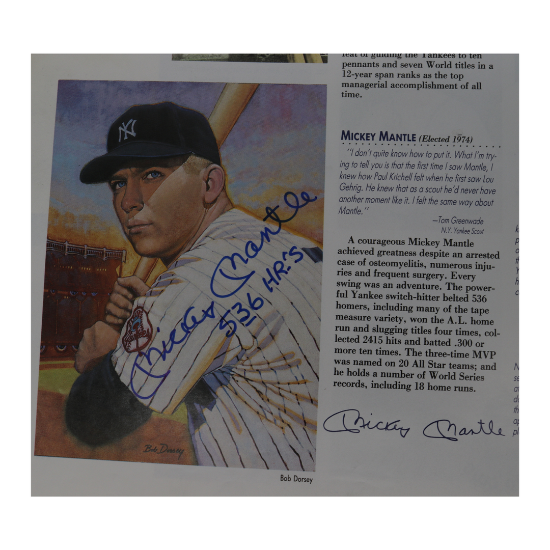 Mantle Williams Mays Autographed Signed National Baseball Hall of Fame and Museum 50th Anniversary 1989 Yearbook 23 Autos JSA LOA