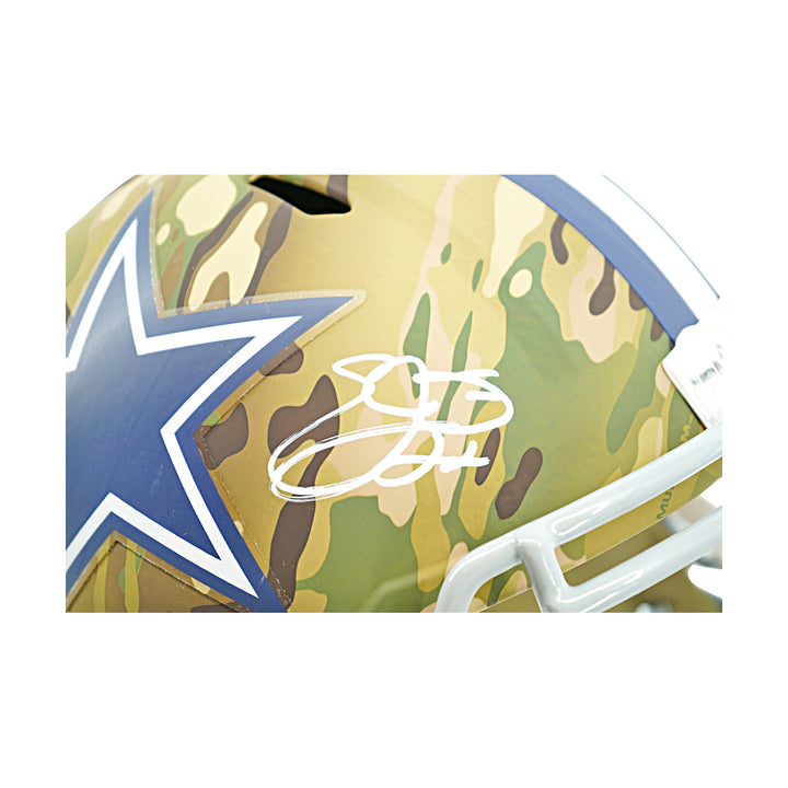 Drew Pearson Dallas Cowboys Autographed F/S Camo Speed Replica Helmet Beckett Holo