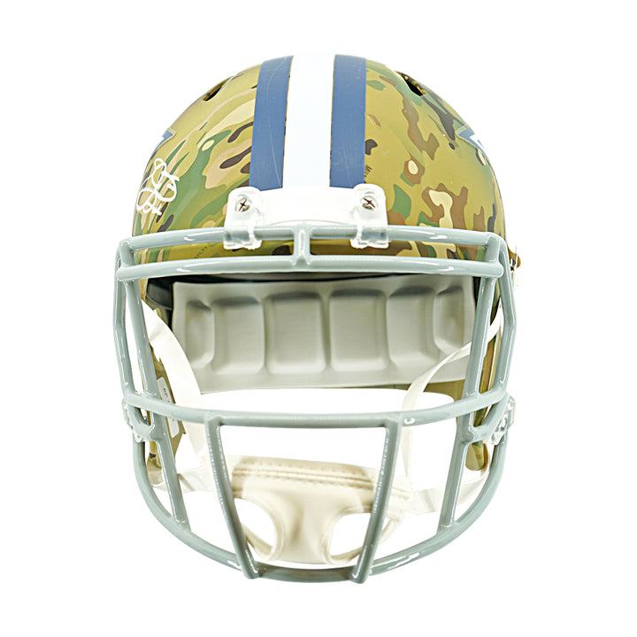 Drew Pearson Dallas Cowboys Autographed F/S Camo Speed Replica Helmet Beckett Holo