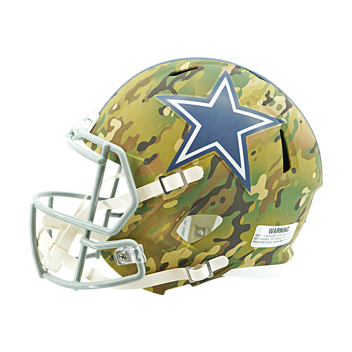 Drew Pearson Dallas Cowboys Autographed F/S Camo Speed Replica Helmet Beckett Holo