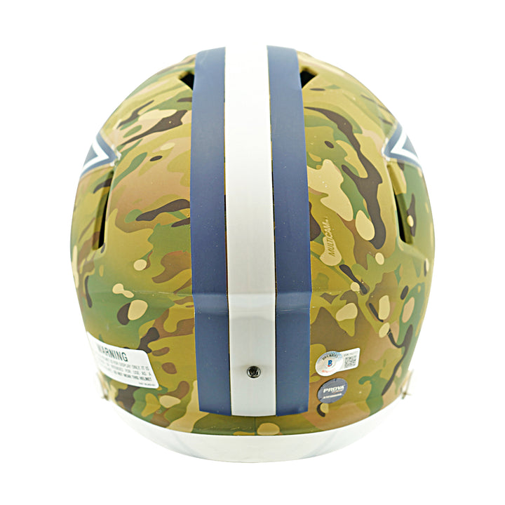 Drew Pearson Dallas Cowboys Autographed F/S Camo Speed Replica Helmet Beckett Holo