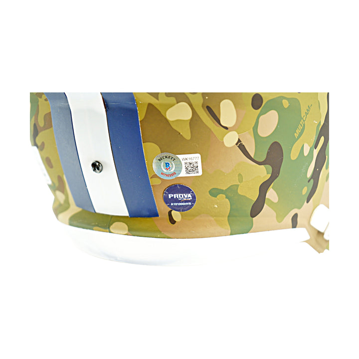 Drew Pearson Dallas Cowboys Autographed F/S Camo Speed Replica Helmet Beckett Holo