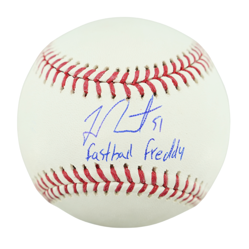 Freddy Peralta New York Mets Autographed Inscribed OMLB Baseball (CX Auth)