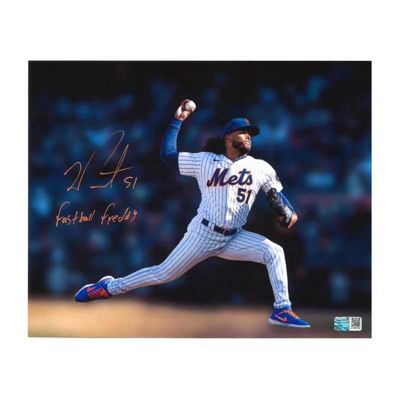 Freddy Peralta New York Mets Autographed Inscribed 8x10 Photo (CX Auth)